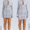 Brianna Bluebell Keyhole Lace Mini Dress