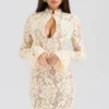 Brianna Buttermilk Keyhole Lace Mini Dress