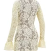 Brianna Buttermilk Keyhole Lace Mini Dress
