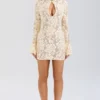 Brianna Buttermilk Keyhole Lace Mini Dress