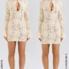 Brianna Buttermilk Keyhole Lace Mini Dress