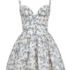 Brigitte English Porcelain Print Corset Mini Dress