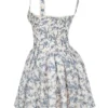 Brigitte English Porcelain Print Corset Mini Dress