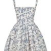 Brigitte English Porcelain Print Corset Mini Dress