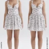 Brigitte English Porcelain Print Corset Mini Dress