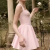 Brigitte Strawberry Shortcake Gingham Corset Mini Dress