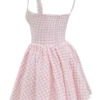 Brigitte Strawberry Shortcake Gingham Corset Mini Dress