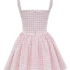 Brigitte Strawberry Shortcake Gingham Corset Mini Dress