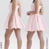 Brigitte Strawberry Shortcake Gingham Corset Mini Dress