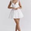 Brigitte White Cotton Broderie Anglais Corset Mini Dress