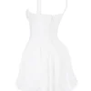 Brigitte White Cotton Broderie Anglais Corset Mini Dress