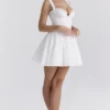 Brigitte White Cotton Broderie Anglais Corset Mini Dress