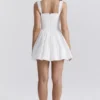 Brigitte White Cotton Broderie Anglais Corset Mini Dress