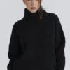 Brooklyn Black Wool Boucle Knit Sweater