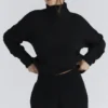 Brooklyn Black Wool Boucle Knit Sweater
