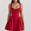 Bunny Holly Red Crepe Mini Dress