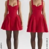 Bunny Holly Red Crepe Mini Dress