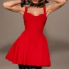 Bunny Holly Red Crepe Mini Dress