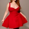 Bunny Holly Red Crepe Mini Dress