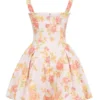 Bunny Peach Poppy Print Twill Mini Dress