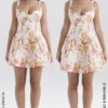 Bunny Peach Poppy Print Twill Mini Dress