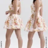 Bunny Peach Poppy Print Twill Mini Dress