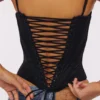 Cadie Black Satin Corset Top