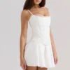 Cadie White Cotton Corset Top
