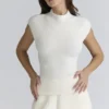 Caia Ivory Wool Boucle Knit Top