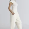 Caia Ivory Wool Boucle Knit Top