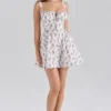 Calia Cream Rose Print Stretch Cotton Mini Dress