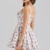 Calia Cream Rose Print Stretch Cotton Mini Dress