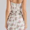Calista Cream Rose Print Mesh Maxi Dress