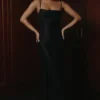Calla Black Pearl Embellished Maxi Dress