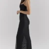Calla Black Pearl Embellished Maxi Dress