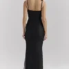 Calla Black Pearl Embellished Maxi Dress