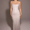 Calla Silver Pearl Embellished Maxi Dress