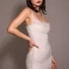 Calla Silver Pearl Embellished Maxi Dress