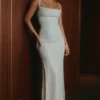 Calla Silver Pearl Embellished Maxi Dress