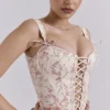 Callie Cream Vintage Floral Cotton Corset Top