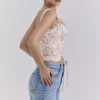 Callie Cream Vintage Floral Cotton Corset Top