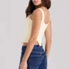 Callie Lemon Rose Print Reversible Cotton Corset Top