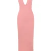Camelia Apricot Plunge Maxi Dress