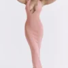 Camelia Apricot Plunge Maxi Dress