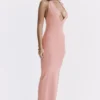 Camelia Apricot Plunge Maxi Dress