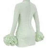 Camilla Pistachio Ruffle Cuff Mini Dress