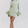Camilla Pistachio Ruffle Cuff Mini Dress