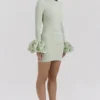 Camilla Pistachio Ruffle Cuff Mini Dress