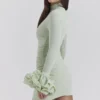 Camilla Pistachio Ruffle Cuff Mini Dress