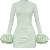 Camilla Pistachio Ruffle Cuff Mini Dress